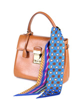 PIPER printed silk electric blue bandeau scarf